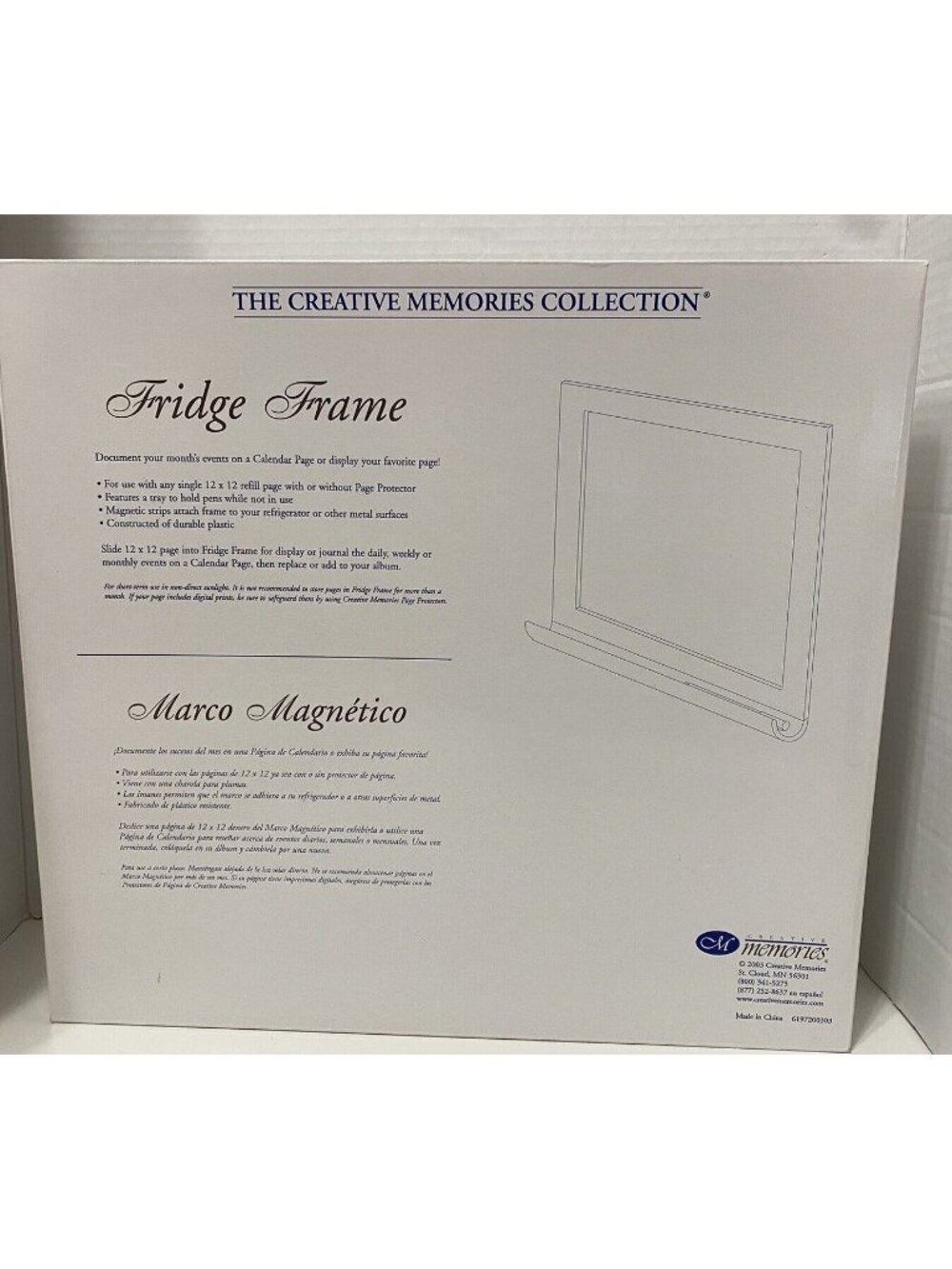 Creative Memories Fridge Frame for 12x12 Scrapbook Pages Grey 2003 NEW